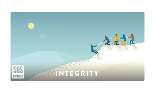 Integrity Infographic, an SOS Outreach value
